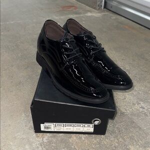Calden Men's Glossy Black Oxfords Height increasing 2.8 inch taller size 10